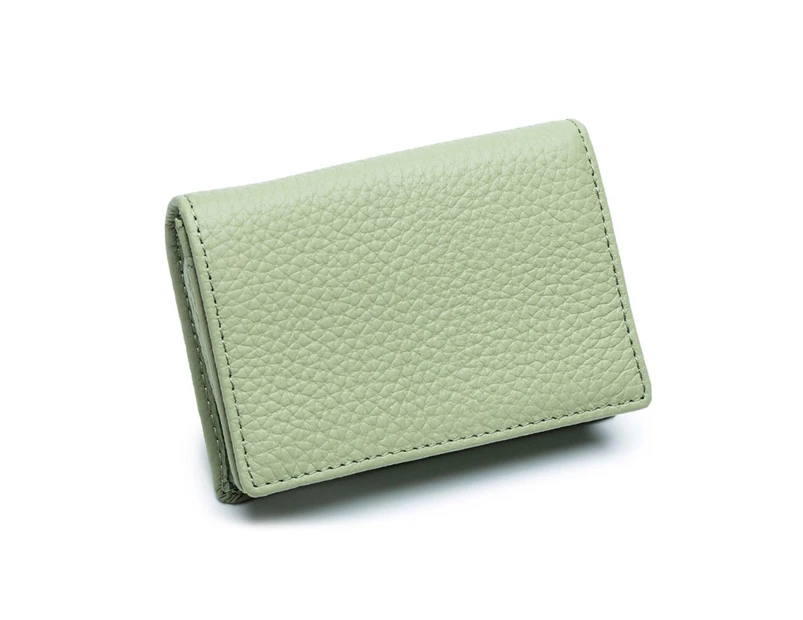 Men Short Wallet Leather Bifold Wallet Credit Card Holder Coin Purses Business Wallet for Men-Color-light green