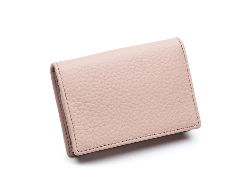 Men Short Wallet Leather Bifold Wallet Credit Card Holder Coin Purses Business Wallet for Men-Color-light pink