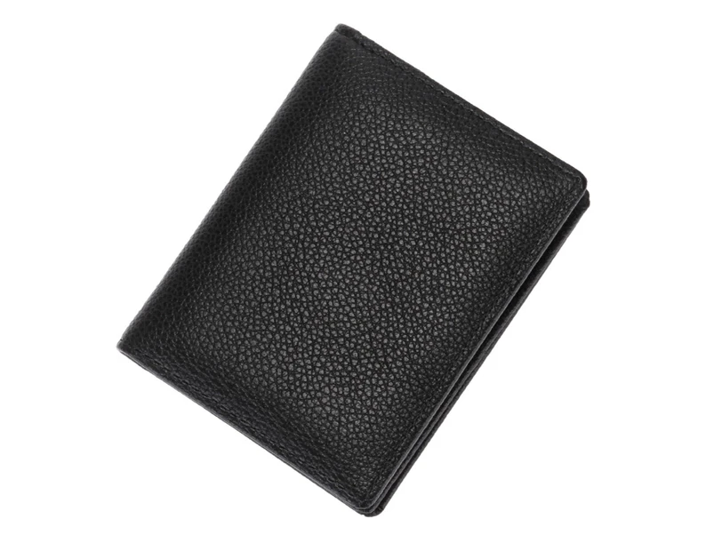 Minimalist Leathers Wallet Large Capacity Front Pocket Credit Card Holder RFIDs Blocking Slim Wallet Coin Purse Unisex-Color-Black