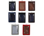 Leathers IDs Badge Holder Work Card Case Sleeve Clear Bank Credit Card Holder Clear Window Card Protector Pouch Durable-shape-single card in reddi