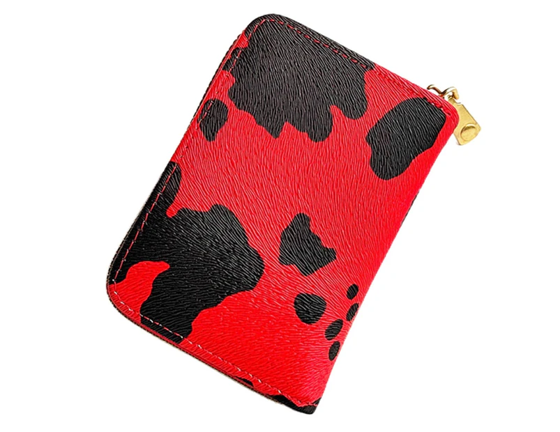 PU leather Business ID Credit Card Holder Pocket for Case Purse Wallet Organizer-Color-Red