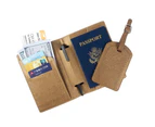 PU Leather Passport Cover for Women Men Wallet Bag Credit Card Holder Boarding Wallet Travel Accessories-Color-brown