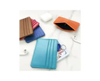 Slim Card Holder Wallet Business Credit Cards Money Case PU Leather Coin Purse for Women Men-Color-Red