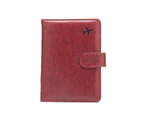 RFID Blocking PU Leather Travel Passport Holder with Credit Card Holder Wallet Protector Cover for Men Women-Color-brown