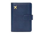 PU Leather RFID Blocking Passport Holder Covers Travel Credit Card Wallet for Women Men Passport Cover-Color-sapphire