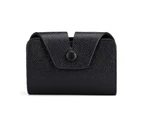 PU Credit Cards Wallet Card Holder Business Gift Change Pocket for Women Coin Purse Money Bag-Color-Black