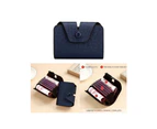 PU Credit Cards Wallet Card Holder Business Gift Change Pocket for Women Coin Purse Money Bag-Color-Blue