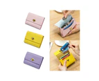 PU Wallet Women Men Short Small Wallets Mini Purse Card Holder Money Bag Coin Pocket-Color-Yellow