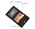 PU Leathers Short Wallets Card Holder Purse Slim Business Card Case Pocket Sized Card Organizer for Men and Women-Color-Black