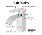Waterfall Basin Mixer Tap Hot Cold Mixer Tap Bathroom Vanity Sink Faucets WELS Counter Top Chrome