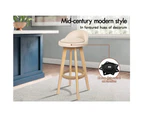 ALFORDSON 2x Kitchen Bar Stools Liam Wooden Swivel Bar Stool Chairs Beige