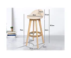 ALFORDSON 2x Kitchen Bar Stools Liam Wooden Swivel Bar Stool Chairs Beige