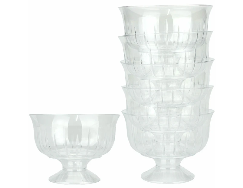 Clear Plastic Ice Cream Cups (Pack of 6)