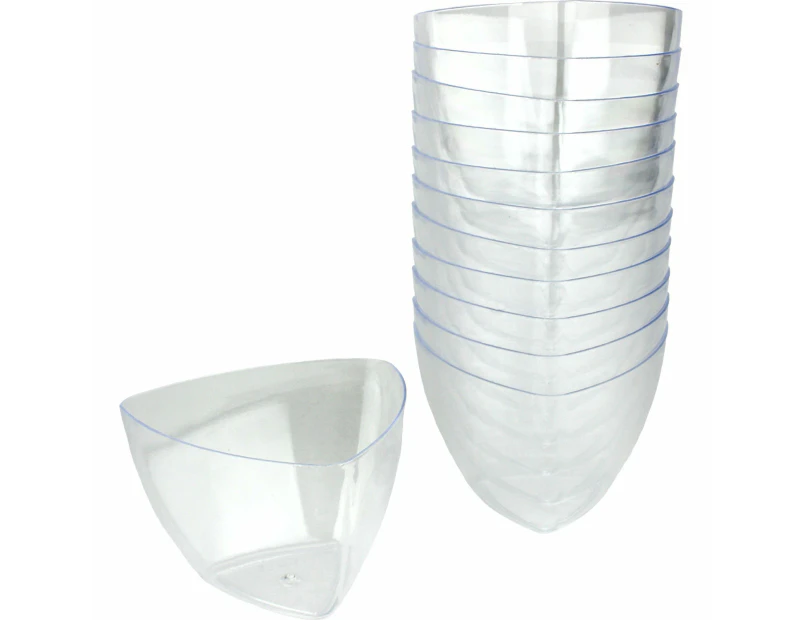 Mini Plastic Triangle Dessert Cups 200ml (Pack of 12)