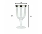 Silver Trim Plastic Wine Glasses (Pack of 6)