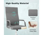 Ufurniture Ergonomic Office Chair High Back Computer Desk Chairs Height Adjustable Fabric Desk Chair Padded Seat Dark Gray