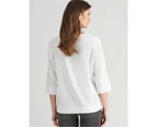 W LANE - Womens Tops -  Button Front Top - White