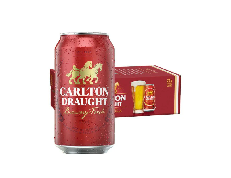 Carlton Draught Beer Case 24 X 375ml Cans