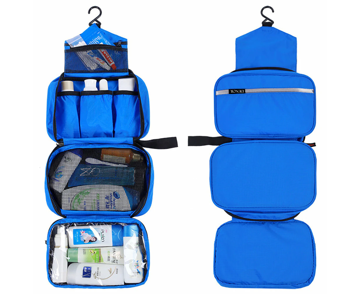 Multifunction Cosmetic Hanging Travel Toiletry Bag - Blue