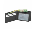 RFID Genuine Men's Soft Leather Small Wallet - Black