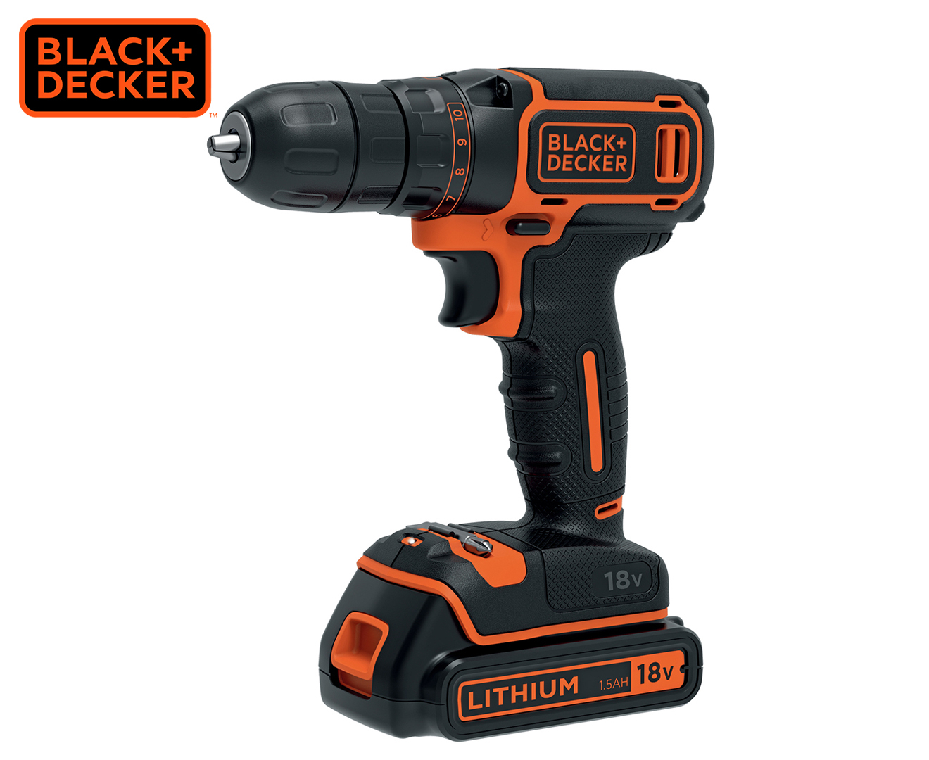 BLACK+DECKER - 18V System Drill Driver + 200mA charger + 1.5Ah