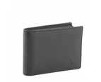 Men's Genuine Leather Bi-fold Wallet RFID Blocking - Black