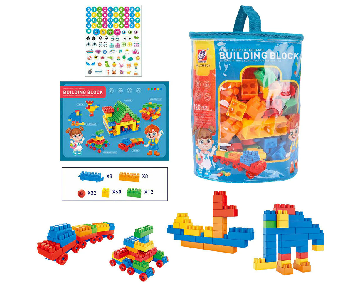 Kids Bright Building Blocks Set 120 Piece