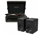 Crosley Voyager Bluetooth Portable Turntable - Black + Bundled Majority D40 Bluetooth Speakers - Black