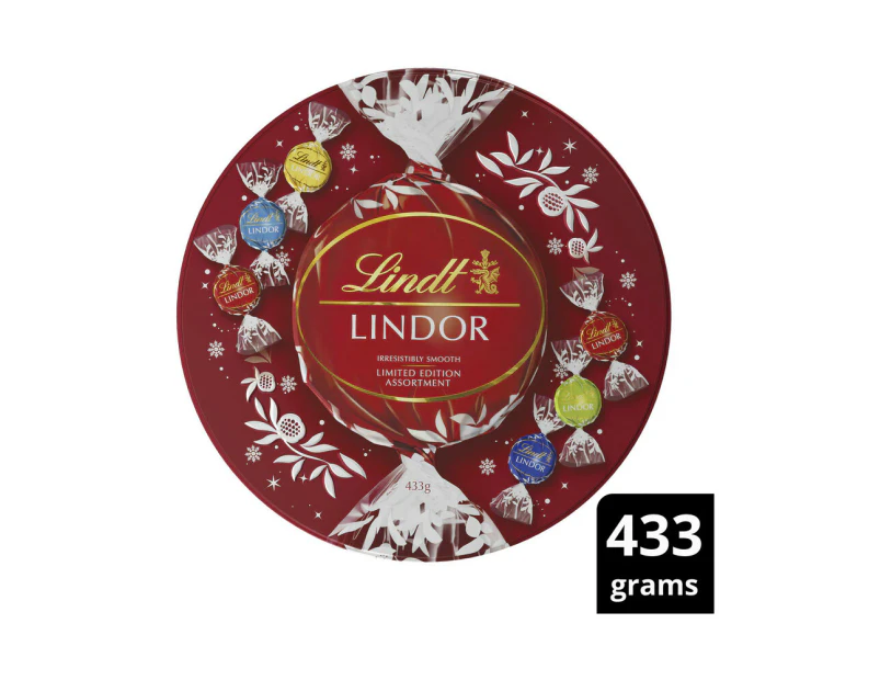 Lindt Lindor Limited Edition Chocolate Round Tin for Christmas gift | 433g