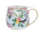 3pc Ashdene Romantic Garden Tea Mug New Bone China w/Lid/Stainless Steel Infuser