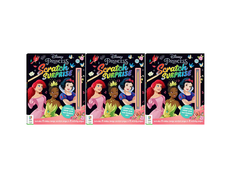 3x Kaleidoscope Scratch Surprise Disney Princess Activity Book Art/Craft 3y+