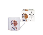 2x Ashdene Paws & All 380ml Mug Coffee Drink Cup w/Handle New Bone China Beagle