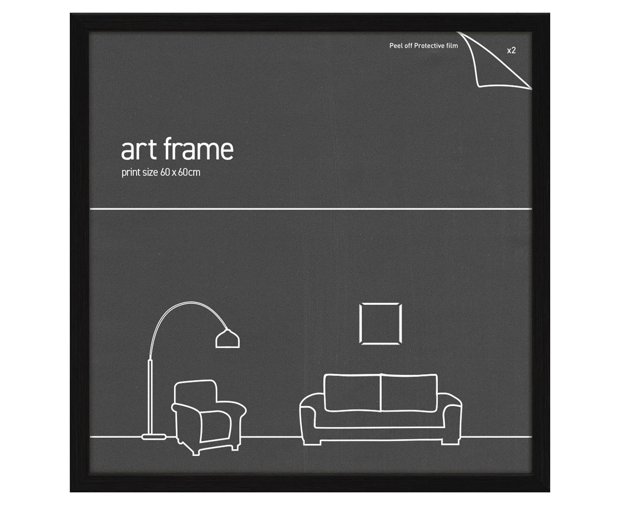 Frames & Hangers Wall Hanging Sleek 60x60cm Picture Print Art Frame Black