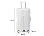 Tabibito 20" 26" Luggage Suitcase USB Port Cup Holder Side Hook Spinner Wheel White