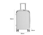 Tabibito 20" 26" Luggage Suitcase USB Port Cup Holder Side Hook Spinner Wheel White