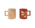 2x 2pc Urban 10cm Shae Foliage Ceramic Mug Coffee/Tea Drinking Cup Pink/Terra