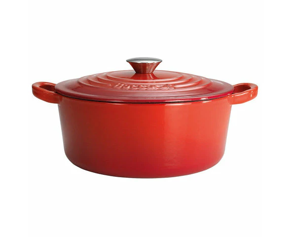 Baccarat Le Connoisseur Round /6.3L Cast Iron French Oven with Lid 29cm/6.3L   - Red