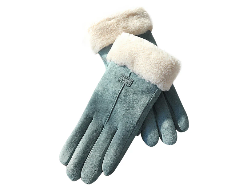Winter Warm Gloves Touch Screen Fashion Windproof Gloves For Girls,Gray-Blue