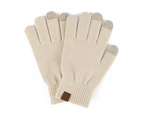 Women'S Winter Touchscreen Stretch Thermal Magic Gloves Warm Knitted Lined,Beige