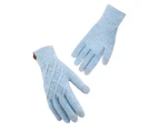 Star Winter Gloves For Women Warm Knit Gloves Touchscreen Girls Gloves,Light Blue