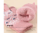 Women Girls Touch Screen Winter Gloves Soft Warm Knit Mittens,Light Pink