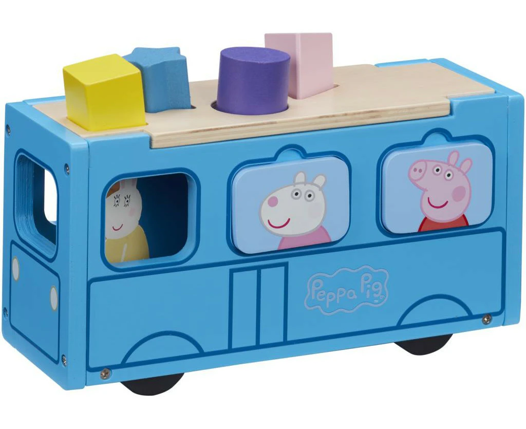 Peppa Pig Wood Play School Bus Shape Sorter