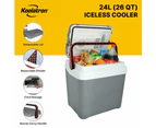 Koolatron Electric cooler and iceless cooler Warmer (24 L), Electric Portable Car Fridge Gray/White, Travel fridge, Made in North America