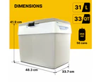 Koolatron 31L Grey Thermoelectric Iceless 12V Cooler or Warmer, Portable Travel Fridge