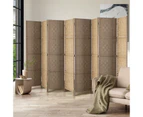 Oikiture 8 Panel Room Divider Privacy Screen Dividers Woven Wood Fold Stand