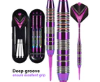 Set of 3 21g Soft Tip Darts Set Soft Safe Dart for Electronic Dart Board - Purple