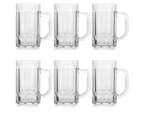 Set Of 6 Glass Beer Mugs Large Beer Glass Steins with Handle Hot Cold Beverage Mugs