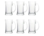 6Pcs Glass Beer Mugs Large Draught Beer Steins with Handle Hot Cold Beverage