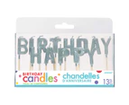 Happy Birthday Pick Candles Silver 13 Pack