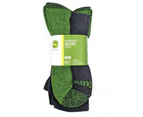 4 Pairs John Deere Black/Green Crew Comfort Work Socks Size 8-12 LP73317-JD - Black/Green